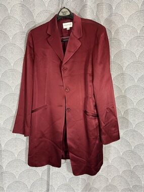 Emanuel Ungaro Burgundy Satin Suit